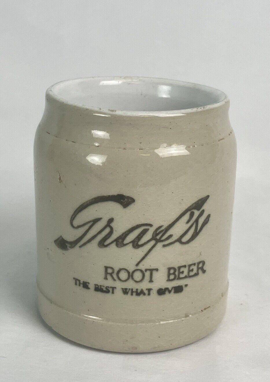 Vintage GRAF’s Root Beer Advertising Stoneware Mug Stein