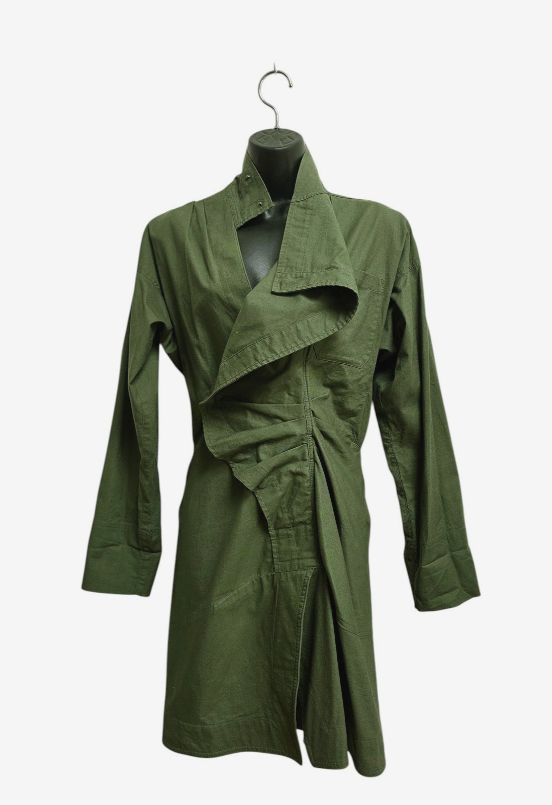 Isabel Marant Dress Size FR 36 UK 8 Draped Ruffles Khaki Green Utility Style Isabel Marant Dress Size FR 36 UK 8 Draped Ruffles Khaki Green Utility Style