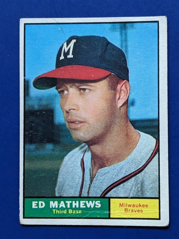 1961 Topps - Eddie Mathews HOF #120 - Milwaukee Braves VG+ 1961 Topps - Eddie Mathews HOF #120 - Milwaukee Braves VG+