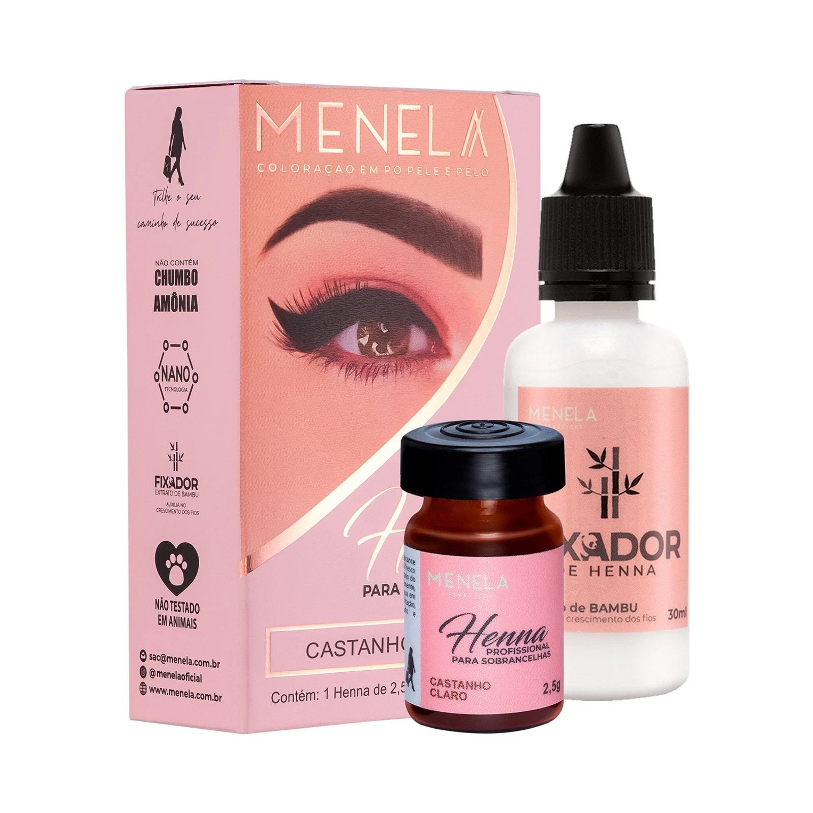 Lot of 3, Menela Professional Henna Eyebrow Kits - Light Brown Expires 02/28 NEW Lot of 3, Menela Professional Henna Eyebrow Kits - Light Brown Expires 02/28 NEW