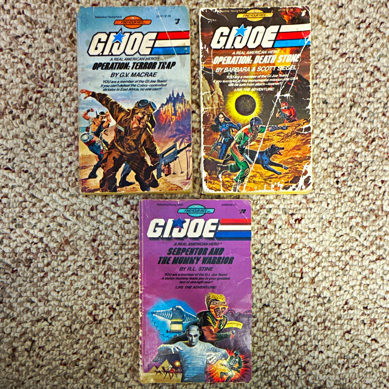 Vintage GI Joe Find Your Fate Books Lot #3 #6 #20 R.L. Stine 1985-87 Ballantine Vintage GI Joe Find Your Fate Books Lot #3 #6 #20 R.L. Stine 1985-87 Ballantine