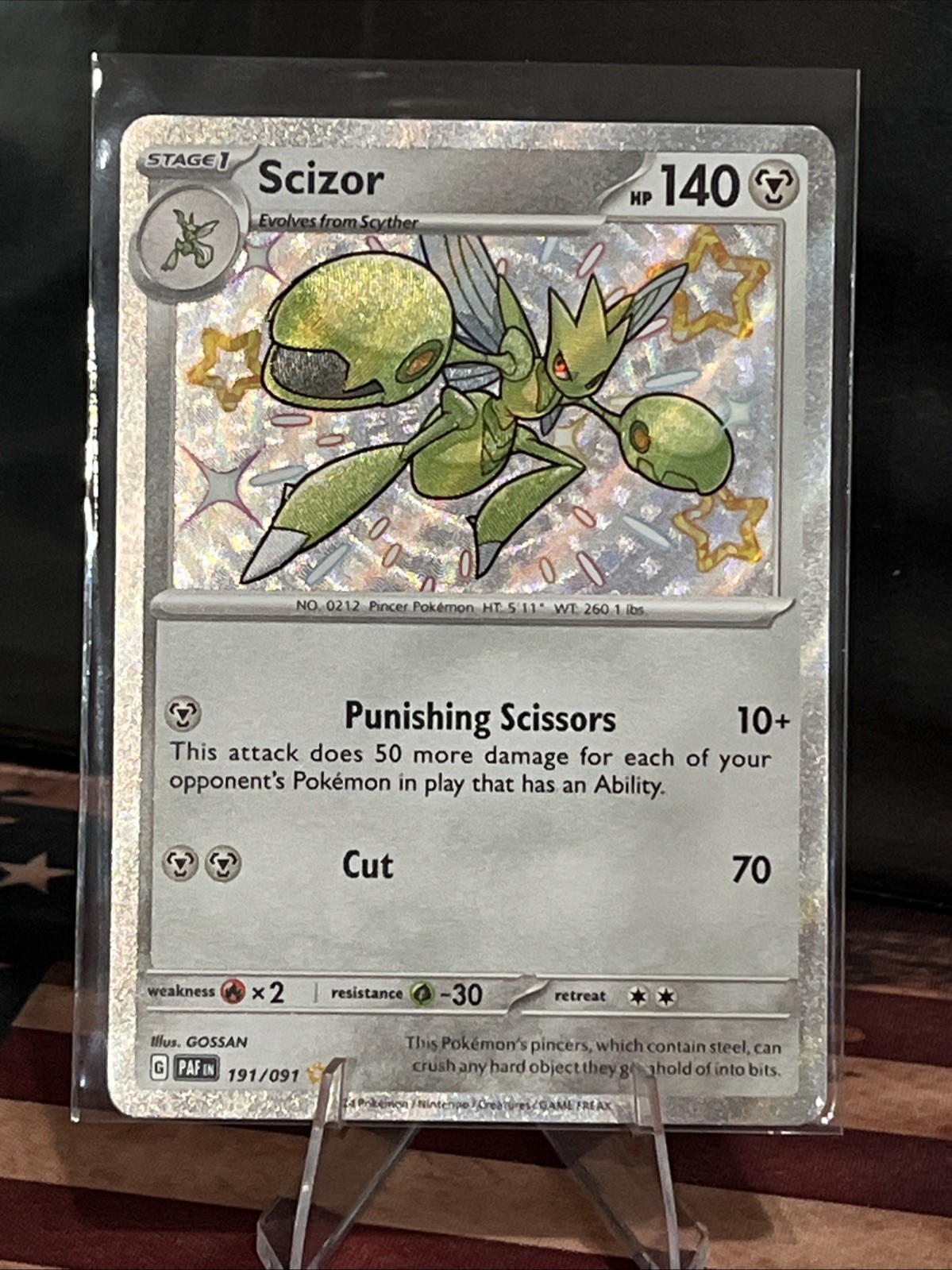 The Pokémon Company Pokemon TCG Scizor 191/091 Paldean Fates Shiny Rare Holo Eng