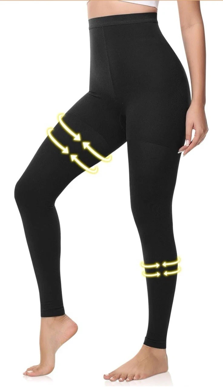 Compression Leggings Women & Men Hg Opaque Footless Waist High Sz XXL 2 Pair