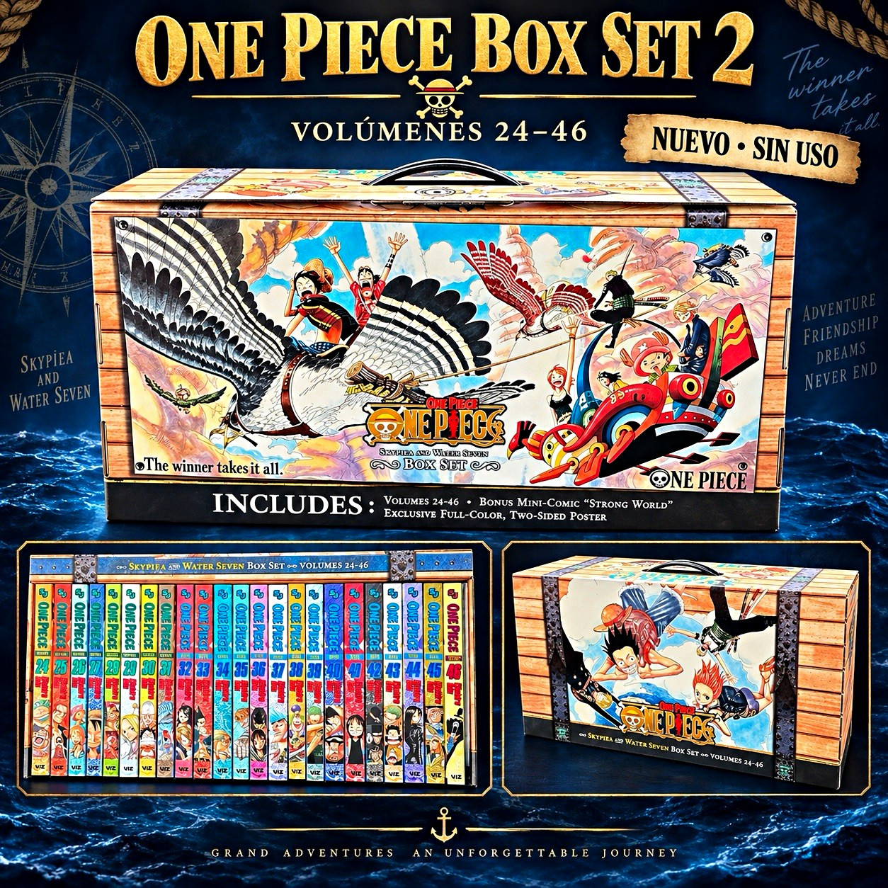 One Piece Box Set 2 Manga Volumes 24-46 Spanish Mixed Lot by Eiichiro Oda One Piece Box Set 2 Manga Volumes 24-46 Spanish Mixed Lot by Eiichiro Oda