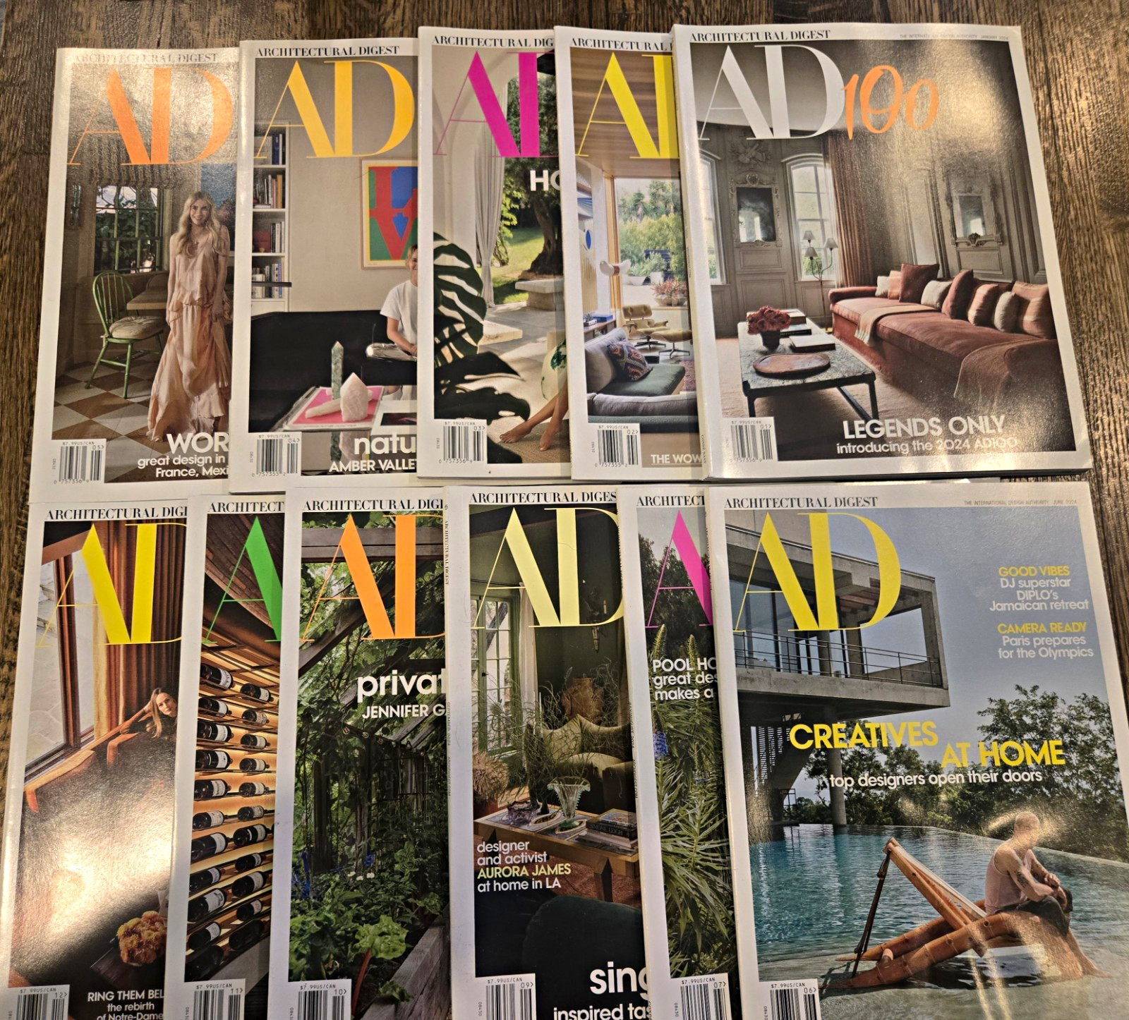 AD Architectural Digest 2024 complete set of 11 AD Architectural Digest 2024 complete set of 11