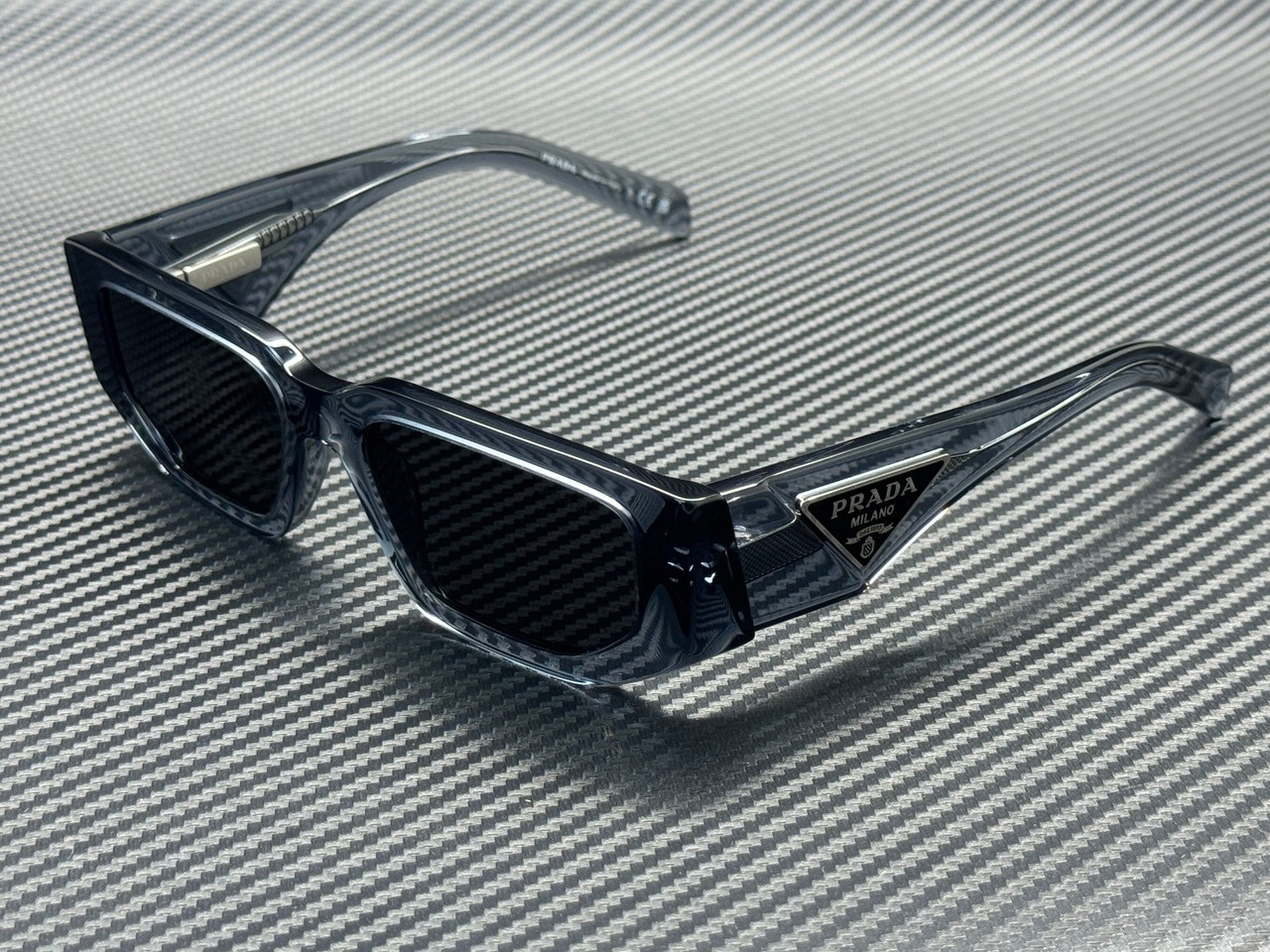 PRADA PR 09ZS 17T08Z Transparent Ocean Grey Men\'s 54 mm Sunglasses