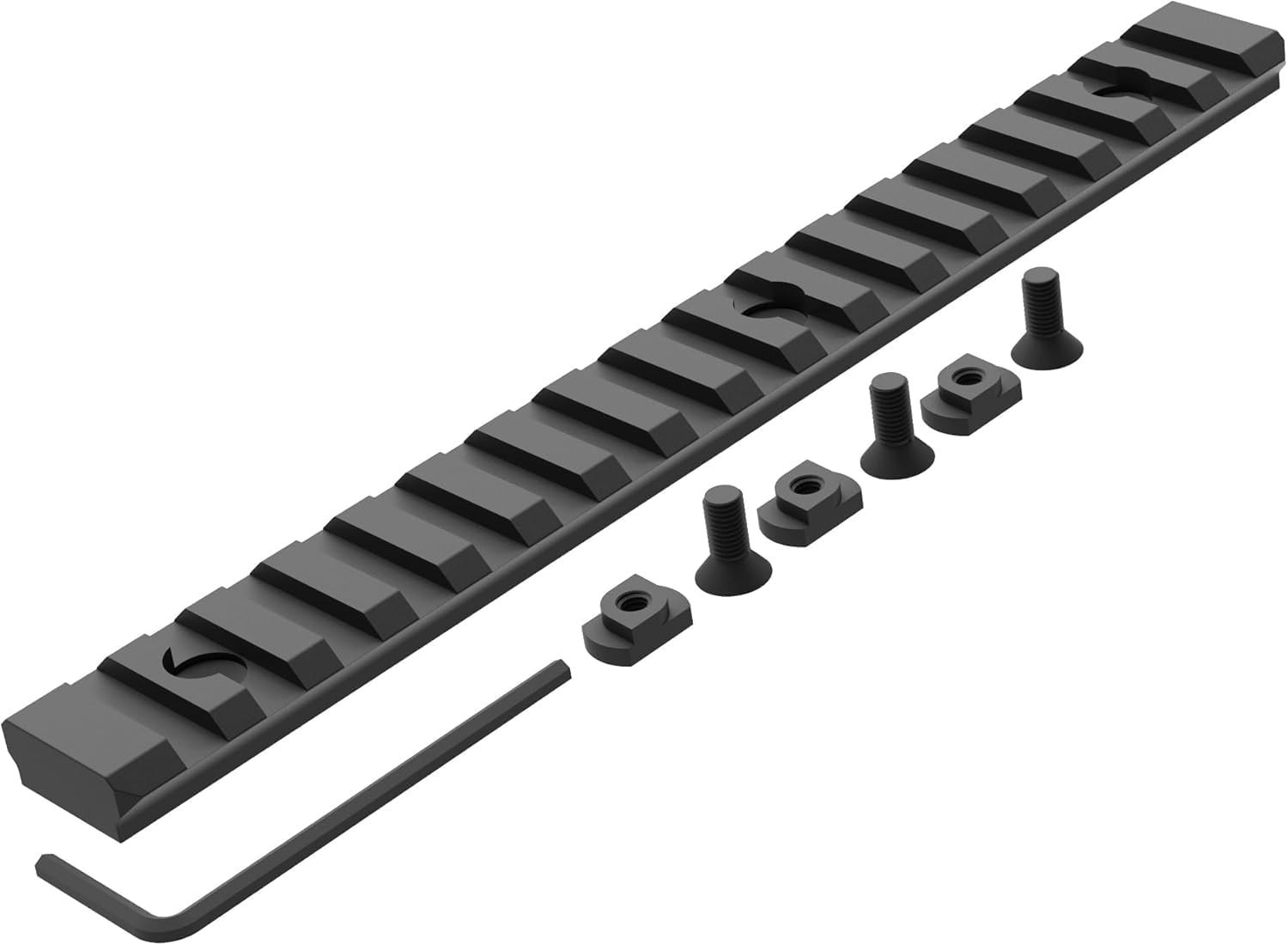 17 Slot Aluminum 7 Inch Long Mlok Picatinny Rail Mount, T-Nuts & Screws & Hex