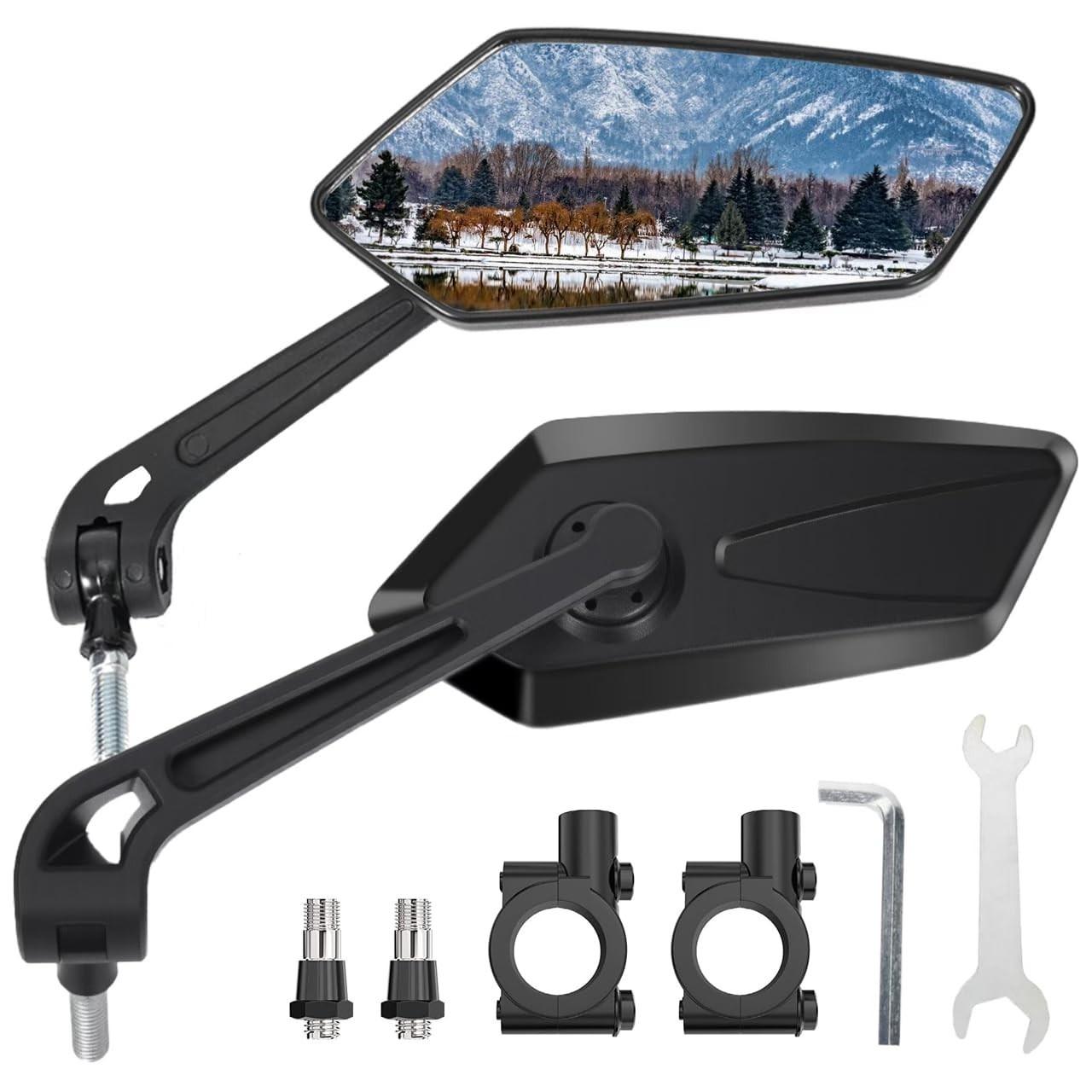 Pair Of Bike Mirrors, Bike Mirrors For Handlebars, 360-Degree Rotating Rear