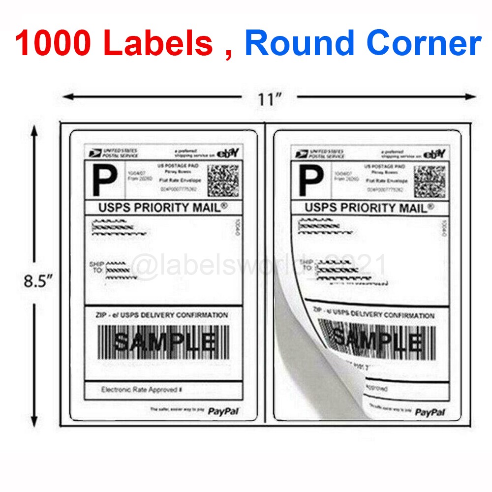 1000 Mailing Shipping Labels 8.5