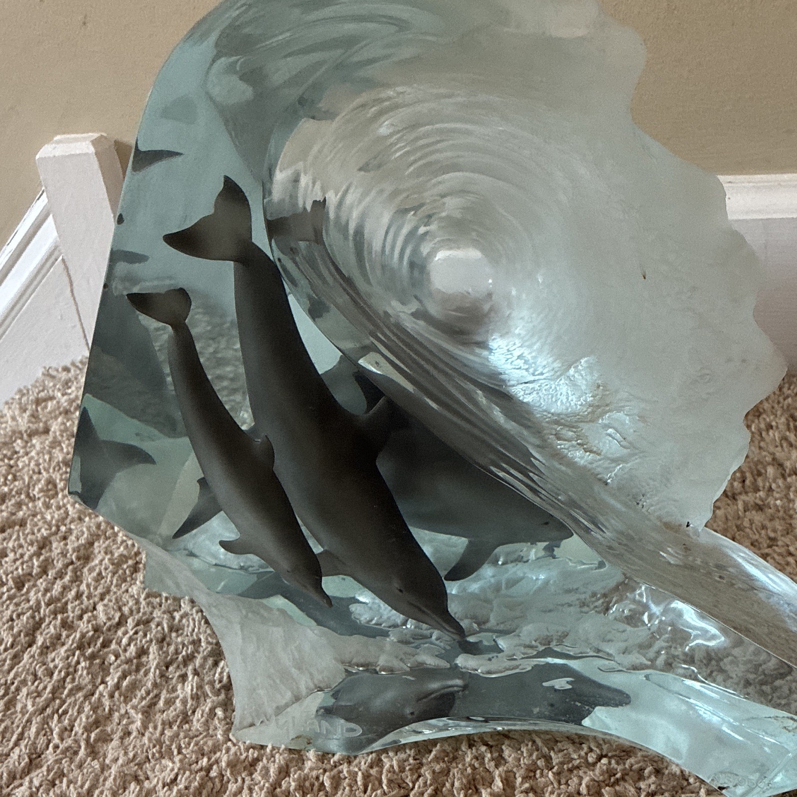 Making Big Waves AP 40 Lucite Sculpture Wyland Published In 2000 Making Big Waves AP 40 Lucite Sculpture Wyland Published In 2000