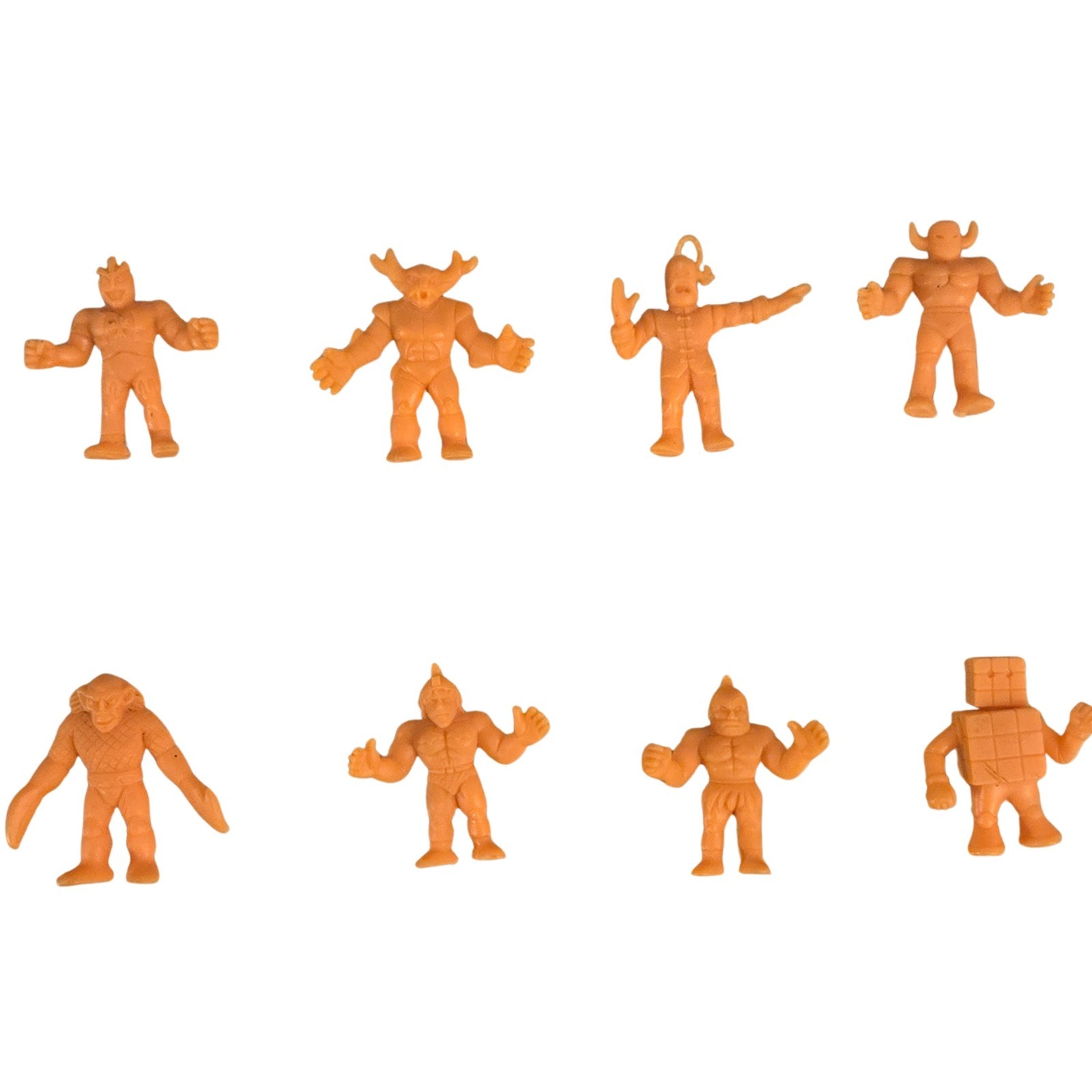 Vintage MUSCLE Men Kinnikuman Figures Lot of 8 Orange Ramenman Hawkman 1980s