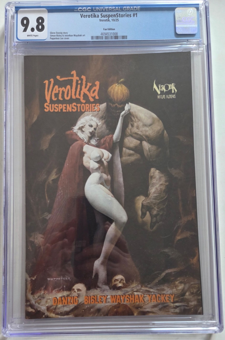VEROTIKA SUSPENSTORIES #1 CGC GRADED 9.8 VEROTIK 2025 PUPPETEER LEE VARIANT VEROTIKA SUSPENSTORIES #1 CGC GRADED 9.8 VEROTIK 2025 PUPPETEER LEE VARIANT