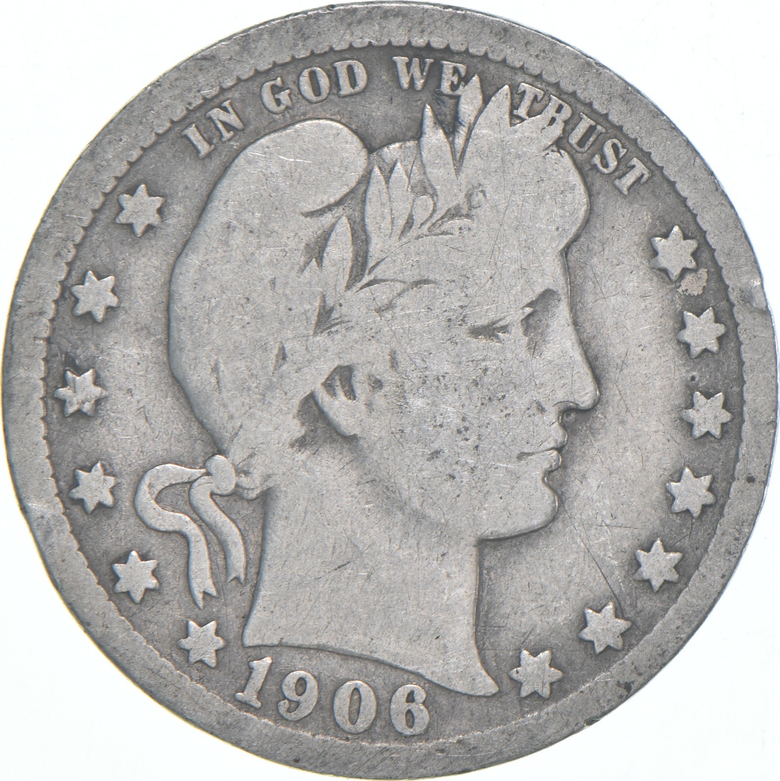 1906-O Barber Quarter Average Circ 1906-O Barber Quarter Average Circ