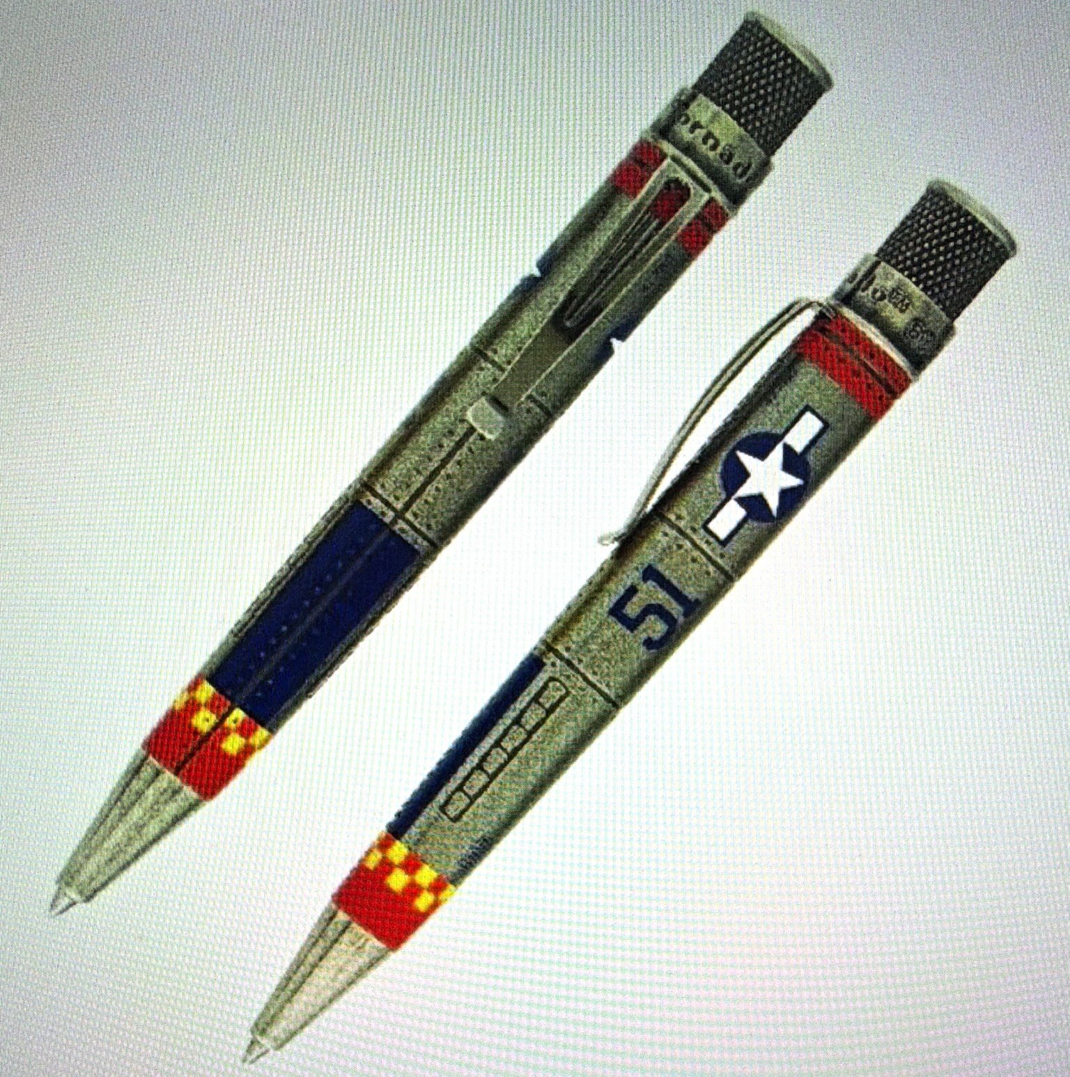 Retro 51 P-51 Mustang Tornado Rollerball Pen Metal Chrome Trim Retro 51 P-51 Mustang Tornado Rollerball Pen Metal Chrome Trim
