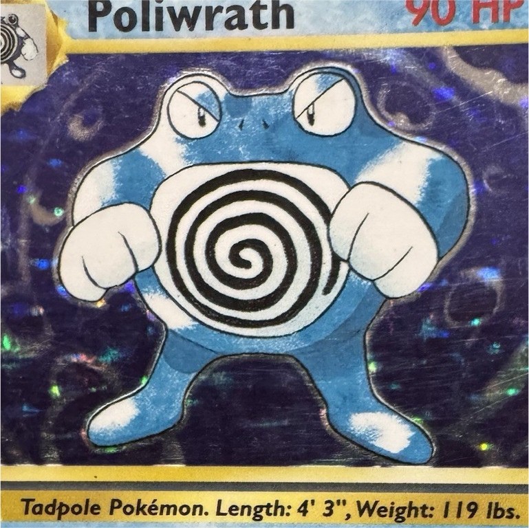 Pokemon TCG WOTC Poliwrath Base Set 13/102 Holo Rare English 90 HP 1999