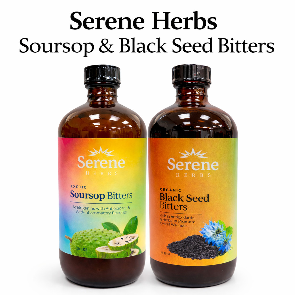 Black Seed and Soursop and Bitters (Pack of 2) 100% Natural Organic 16 oz bottle
