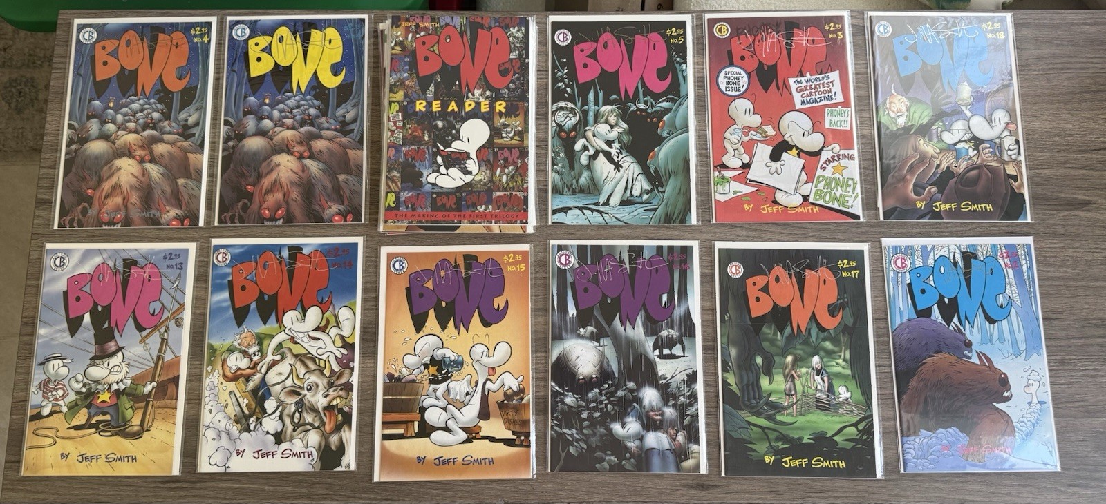 Signed Jeff Smith Bone Comic Lot of 19 COA’s Very Cool Covers 🔥🔥 Signed Jeff Smith Bone Comic Lot of 19 COA’s Very Cool Covers 🔥🔥