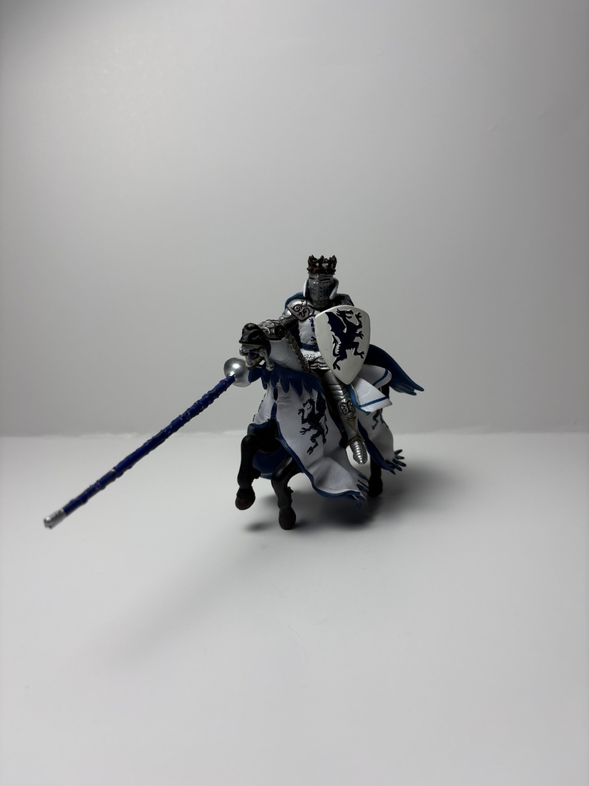 2024 Papo Blue Dragon King w/ Horse Medieval Mythical Figure Retired 2024 Papo Blue Dragon King w/ Horse Medieval Mythical Figure Retired