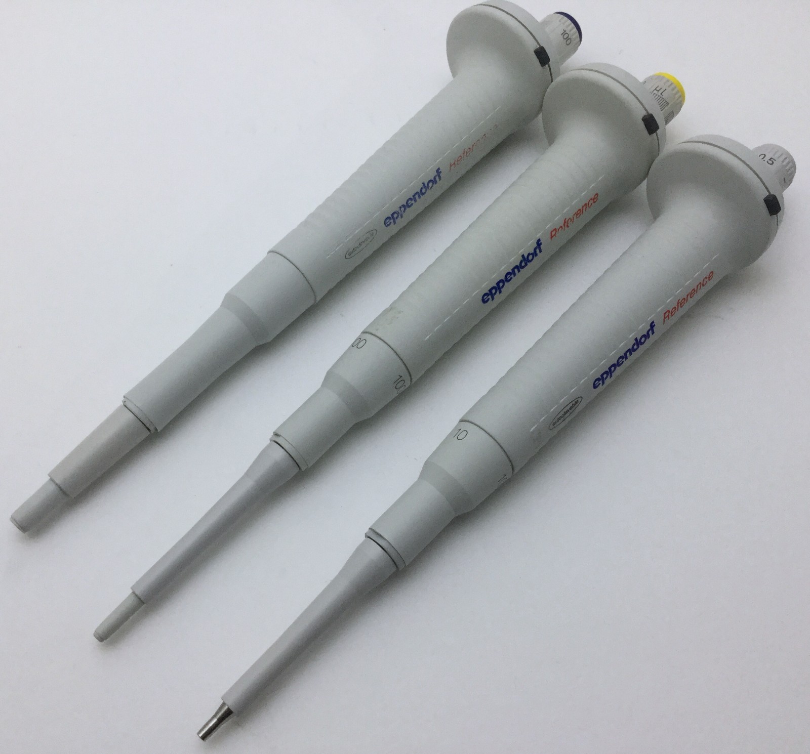 Eppendorf Reference Pipette Set |  10uL, 100uL, and 1000uL | Cleaned Calibrated