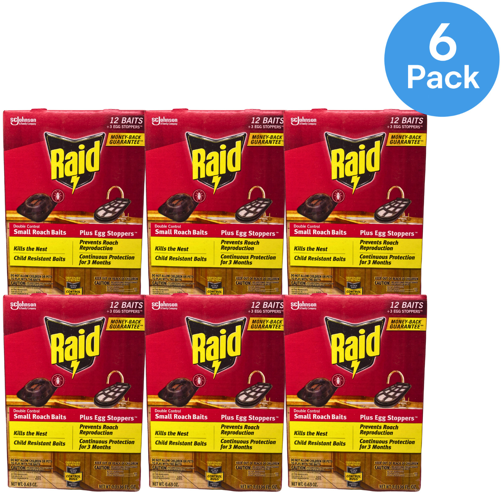 Raid Double Control Small Roach Baits plus Egg Stoppers 12 Count 6 Pack New Raid Double Control Small Roach Baits plus Egg Stoppers 12 Count 6 Pack New