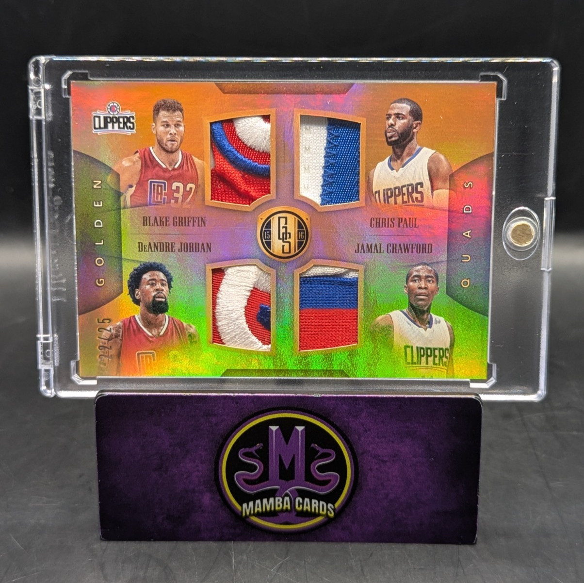 2015-16 Panini Gold Standard Chris Paul Griffin Crawford Jordan Quad Patch 22/25