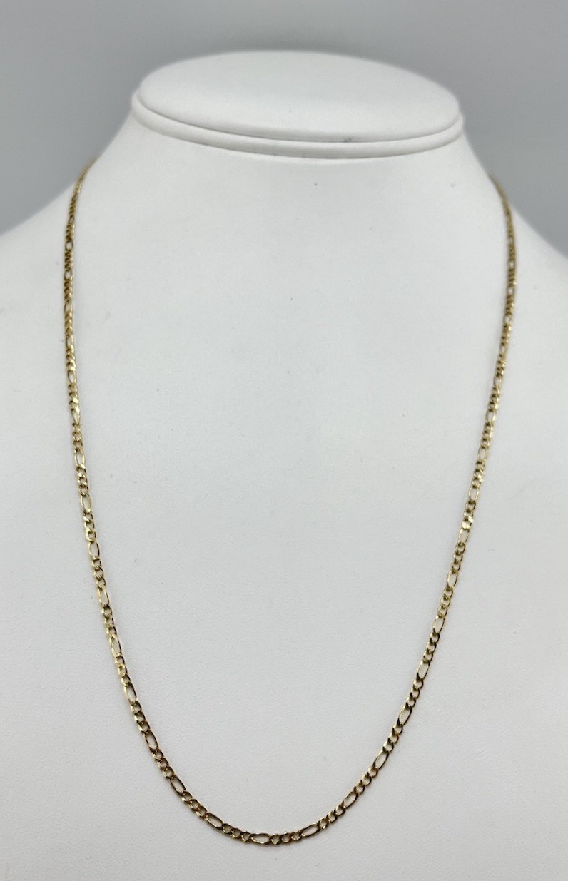1.44g 10k Yellow Gold 2mm 20” Figaro Chain Classic