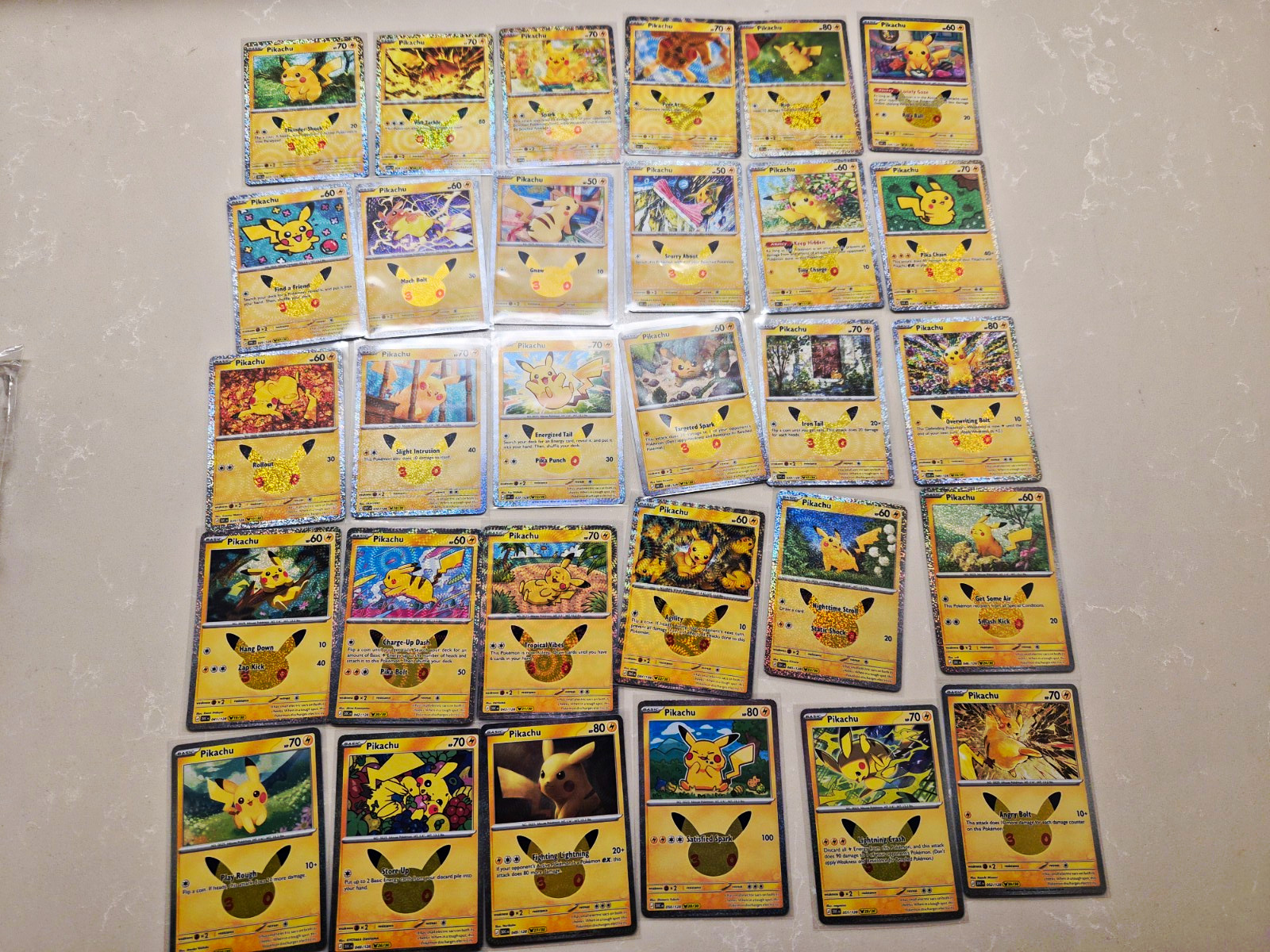 Pokemon Pikachu 30th Anniversary Promo 30/30 Complete Master Set - NM Sleeved