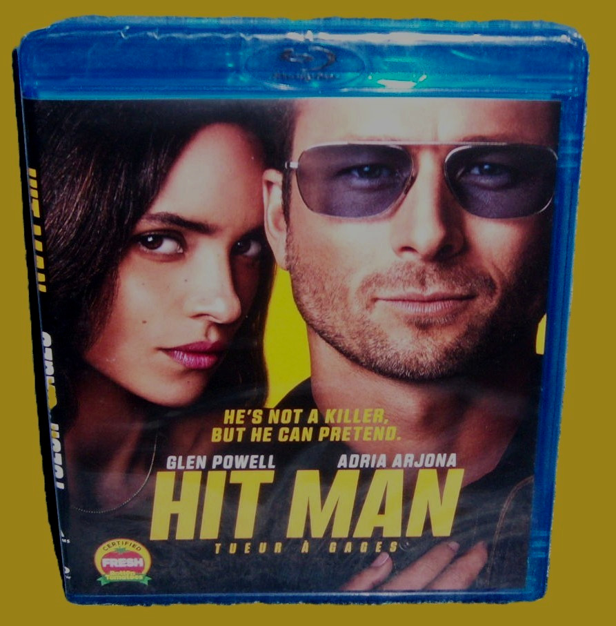NEW RARE OOP GLEN POWELL ADRIA ARJONA HIT MAN MOVIE BLU RAY 2023 CANADA IMPORT