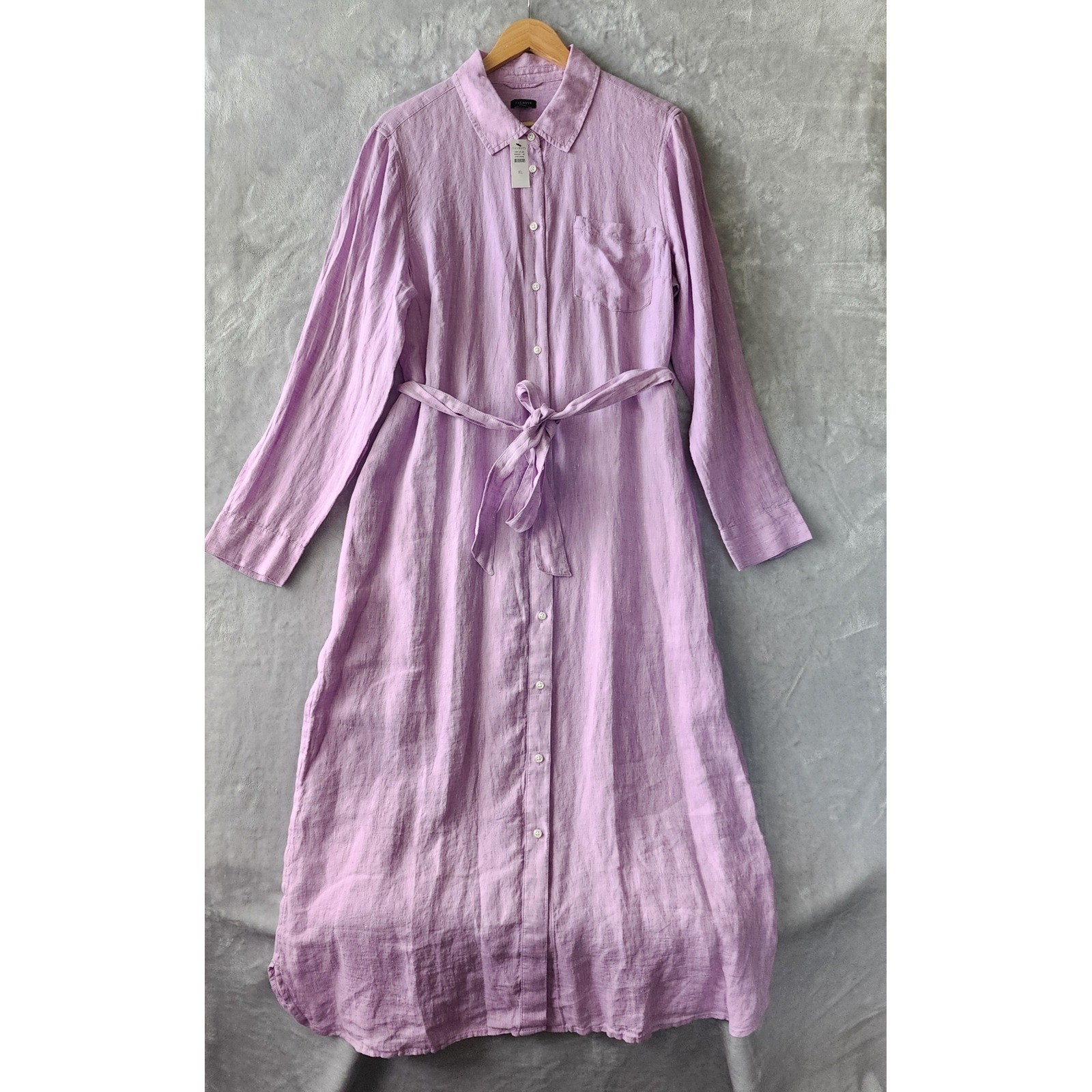 Talbots Linen Dress Womens Size XL Lavender Purple Button Front Shirt 100% NWT Talbots Linen Dress Womens Size XL Lavender Purple Button Front Shirt 100% NWT