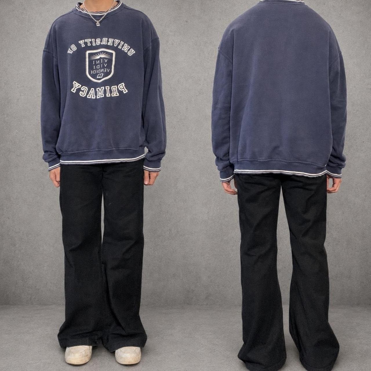 Vintage Jerzees Z Class University of Primacy Crewneck Navy Blue XL 90s Varsity Vintage Jerzees Z Class University of Primacy Crewneck Navy Blue XL 90s Varsity