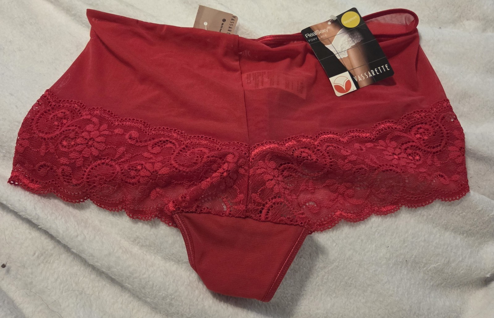NWT Red Vintage Foxy Lace Vassarette Boyshort Panty Large 7 NWT Red Vintage Foxy Lace Vassarette Boyshort Panty Large 7
