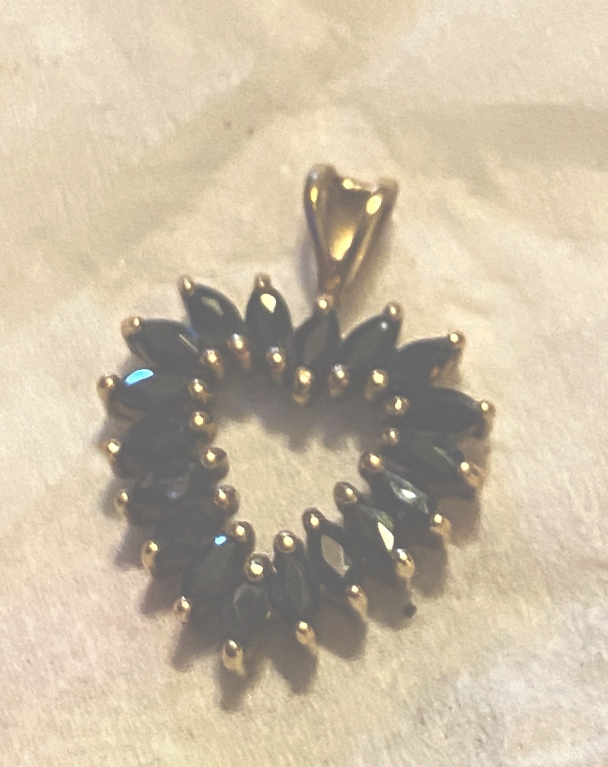 10K Yellow Gold Marquise Sapphire Heart Pendant 10K Yellow Gold Marquise Sapphire Heart Pendant