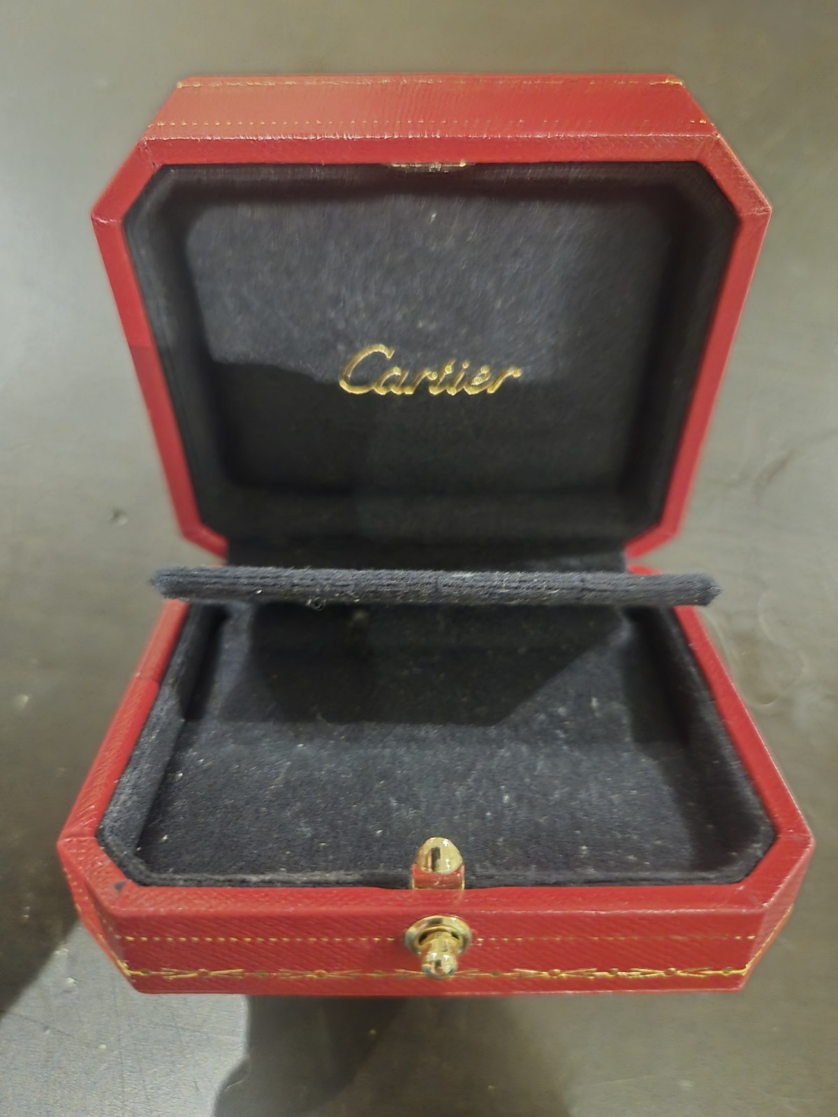 Vintage Cartier Red  Presentation Box Black Velvet Empty