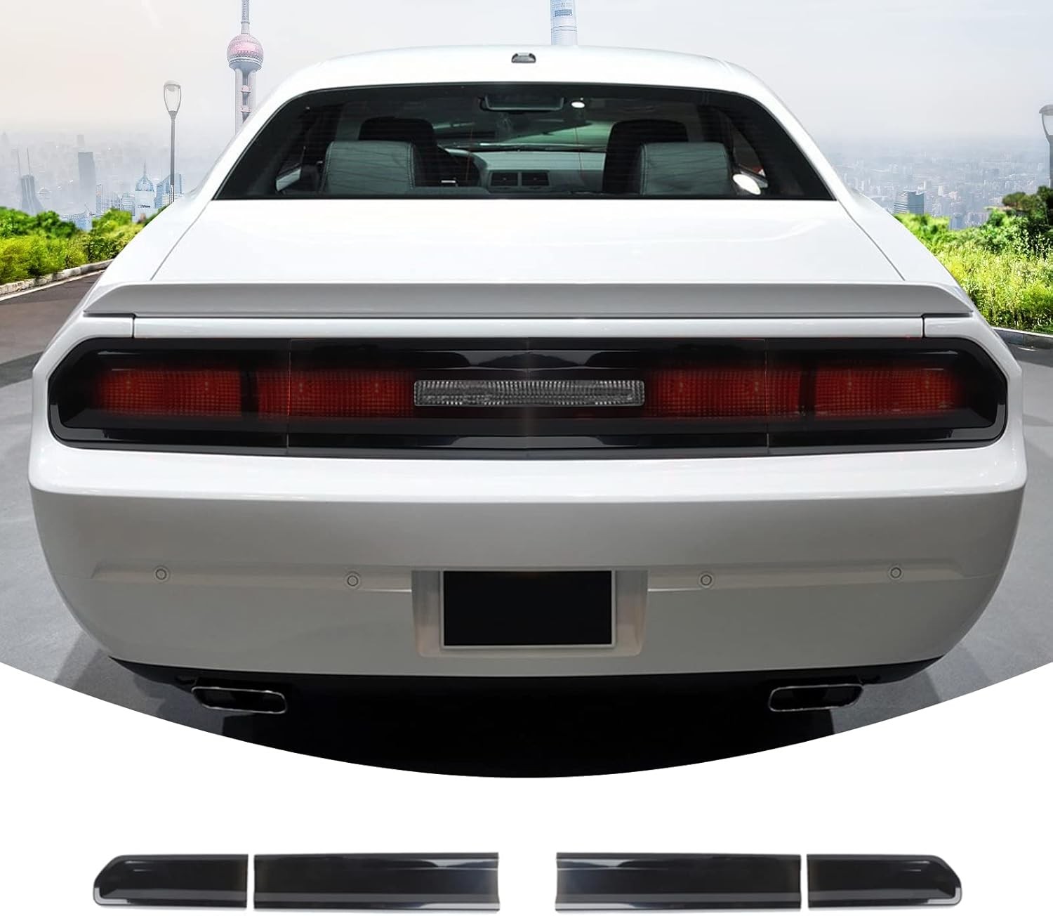 JeCar Smoked Tail Light Covers Rear for Challenger 2009-2014, Black JeCar Smoked Tail Light Covers Rear for Challenger 2009-2014, Black