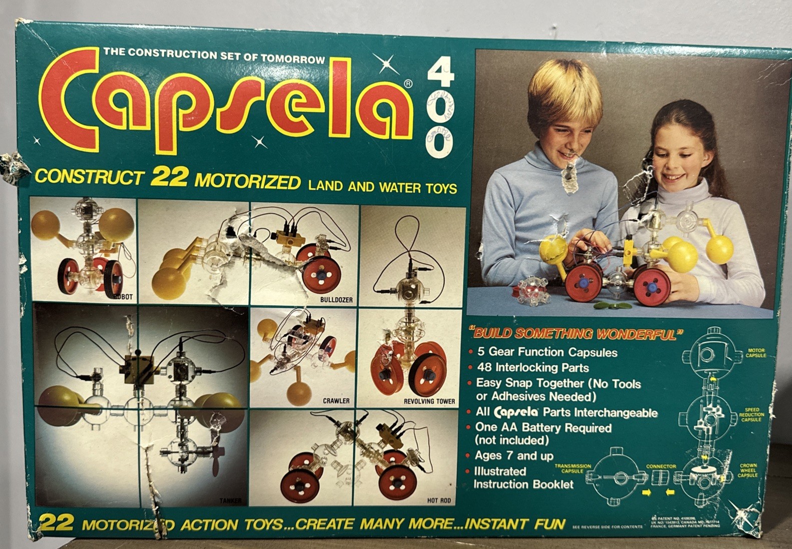 Vintage 1978 Capsela 400 Motorized Land And Water Models + Manual + Box Vintage 1978 Capsela 400 Motorized Land And Water Models + Manual + Box