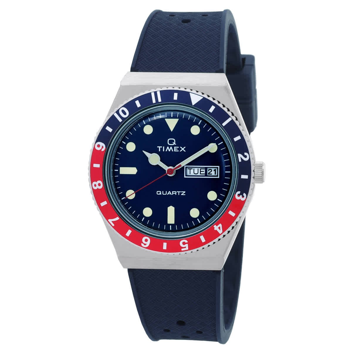 Timex Q Timex Quartz Blue Dial Pepsi Bezel Men\'s Watch TW2V32100