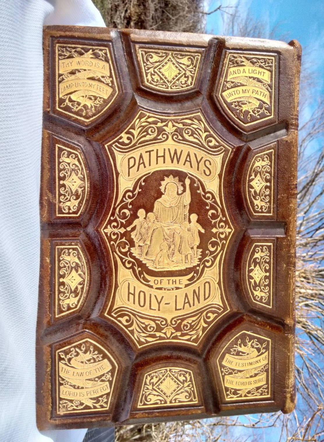 Pathways of the Holy Land Published 1875 Leather Bound Gilded Volume Beautiful