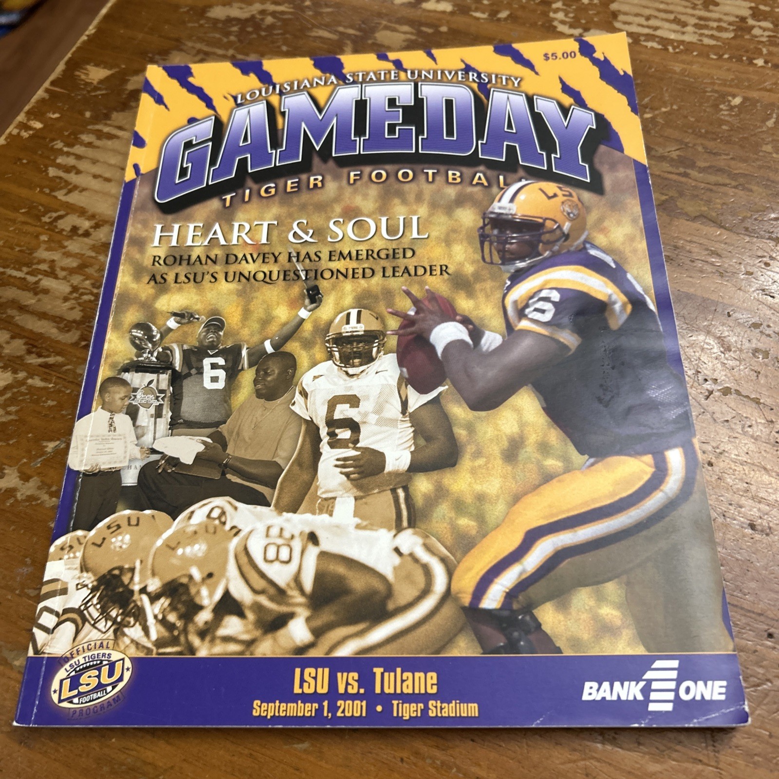 VINTAGE 2001 LSU TIGERS Bs Tulane Green Wave FOOTBALL PROGRAM