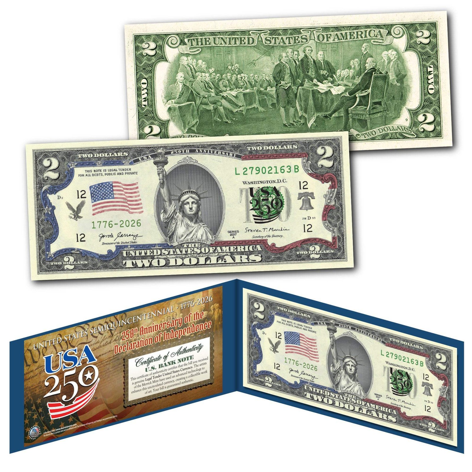250th Anniversary $2 Bill – Statue of Liberty | Genuine Legal Tender
