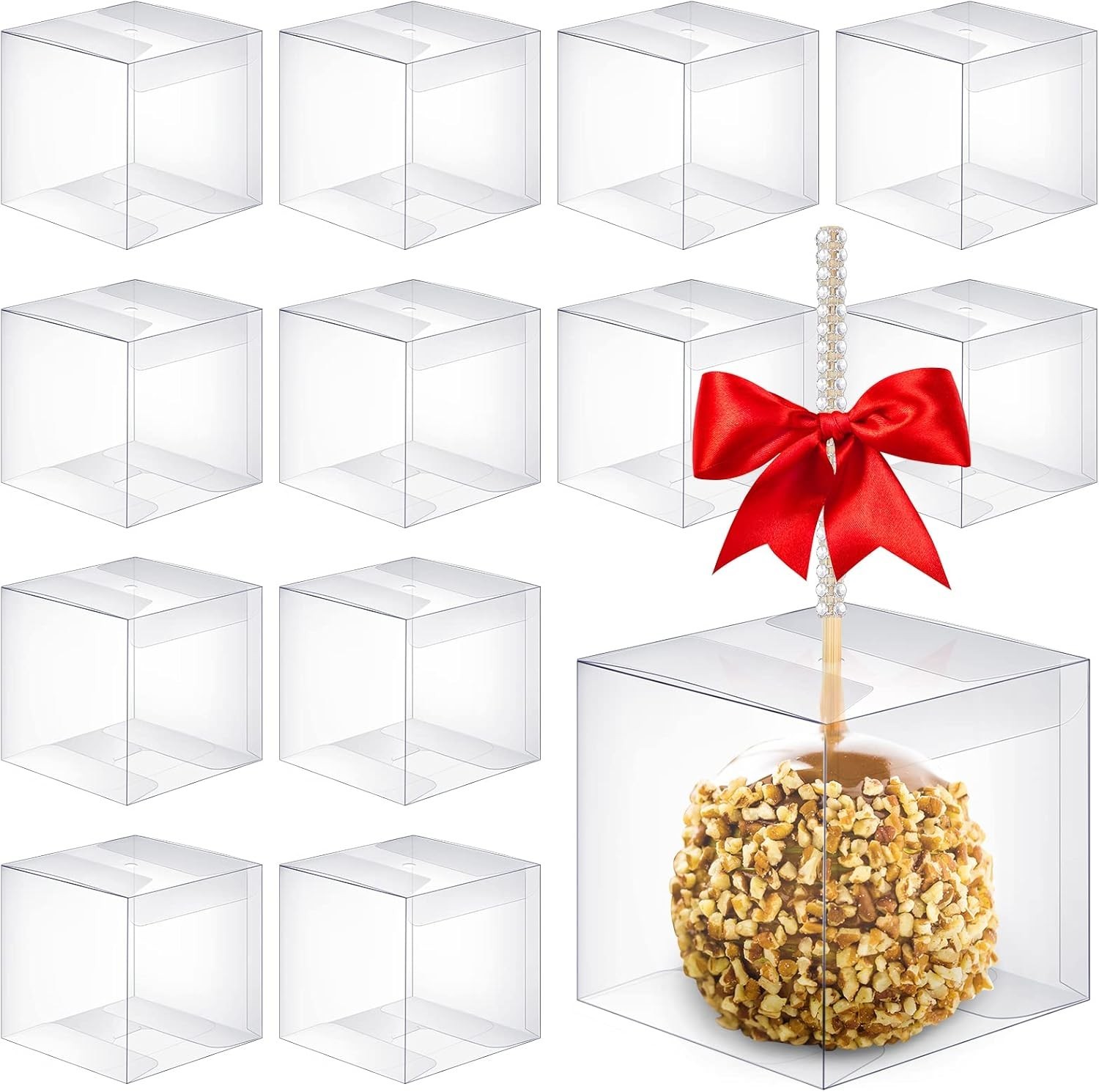 100 Pcs Candy Apple Boxes with Hole 4 x 4 x 4 inch Caramel Apple Container Tr... 100 Pcs Candy Apple Boxes with Hole 4 x 4 x 4 inch Caramel Apple Container Tr...