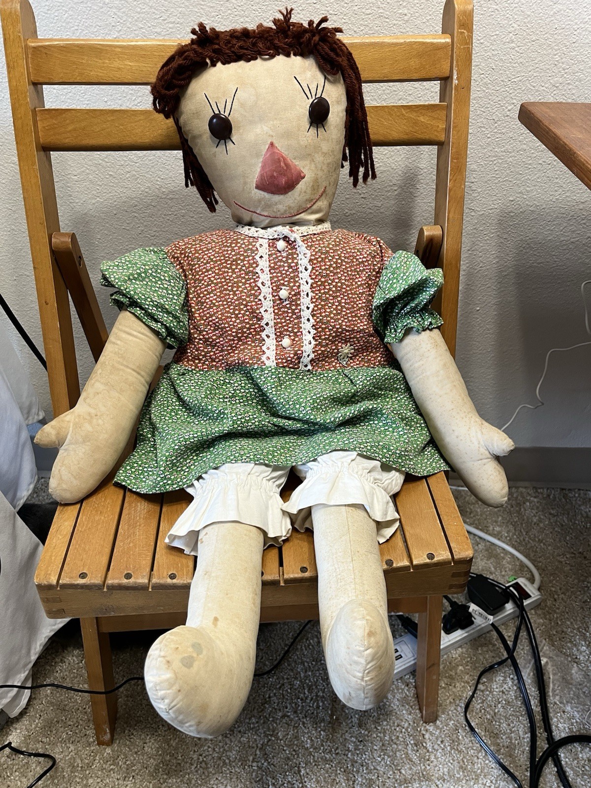 Rare Early Antique 1900\'s Prototype Raggedy Ann Doll, Large Folk Art Rare Early Antique 1900\'s Prototype Raggedy Ann Doll, Large Folk Art