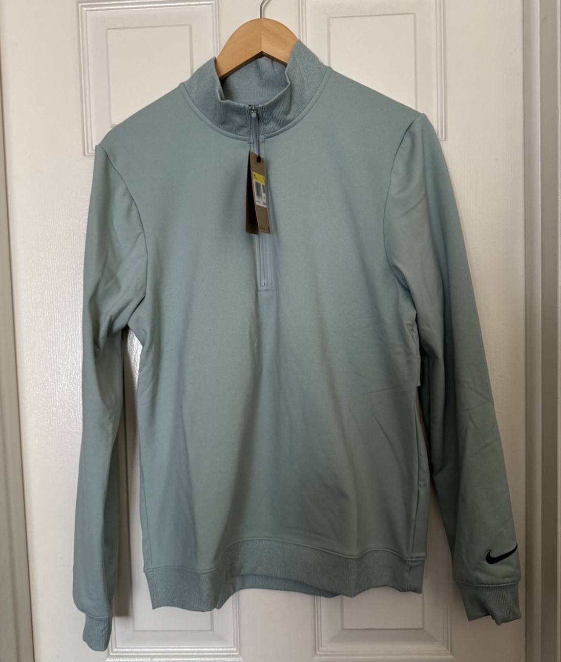 Nike Tour Men\'s Small 1/2 Zip Golf Top Ocean Cube/Black FZ7522-395 NEW