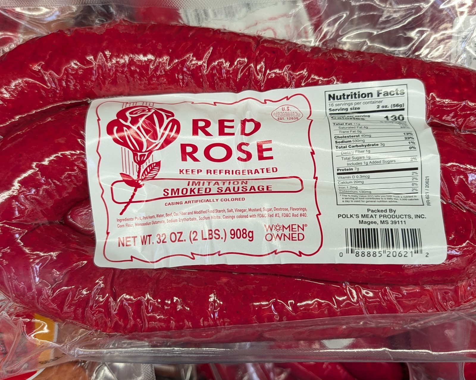 Red Rose Smoked Sausage 32 Oz (2 Pack) Red Rose Smoked Sausage 32 Oz (2 Pack)