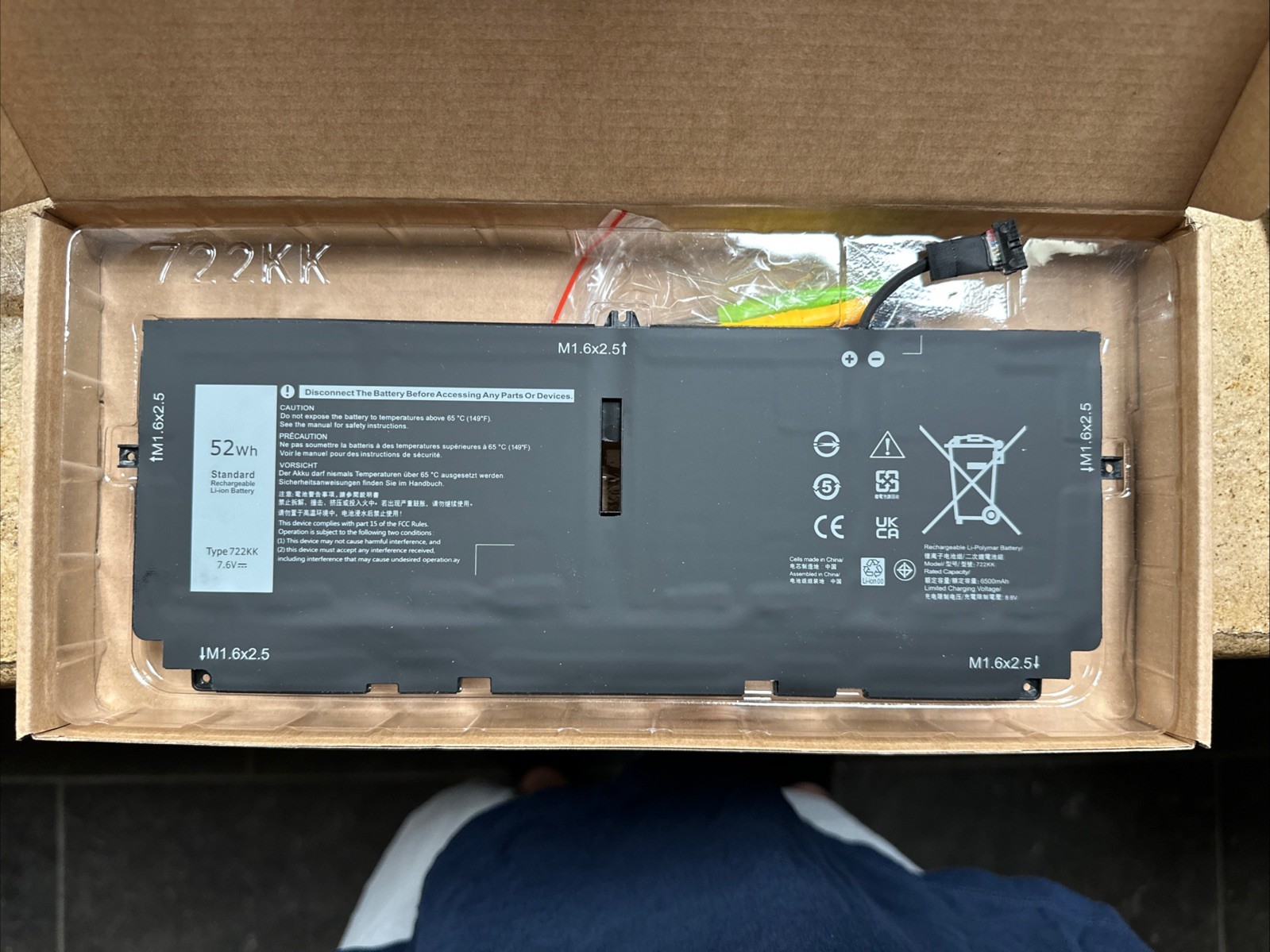 722KK Battery For XPS 13 9310 9300 9380(2020)0WN0N0 02XXFW FP86V P117G002 P117G 722KK Battery For XPS 13 9310 9300 9380(2020)0WN0N0 02XXFW FP86V P117G002 P117G