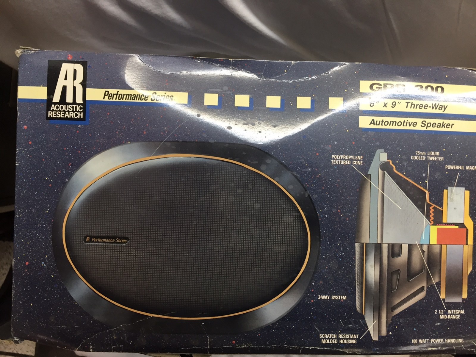ACOUSTIC RESEARCH-Two 6'' x 9'' three way GPS 300 Automotive Loudspeaker RARE