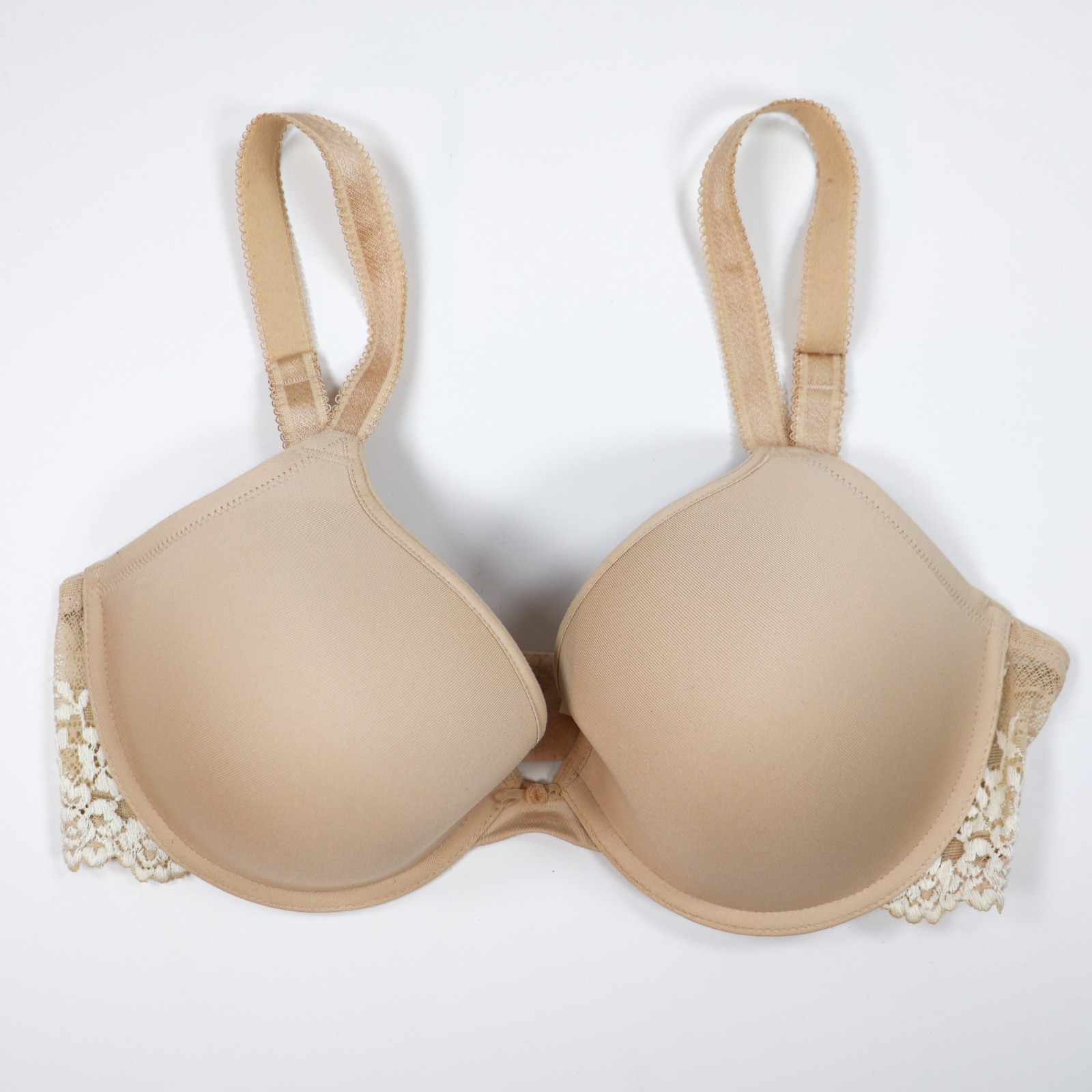 Wacoal Bra Size 34DD Embrace Lace Push Up UW 858191 Underwire EUC Beige