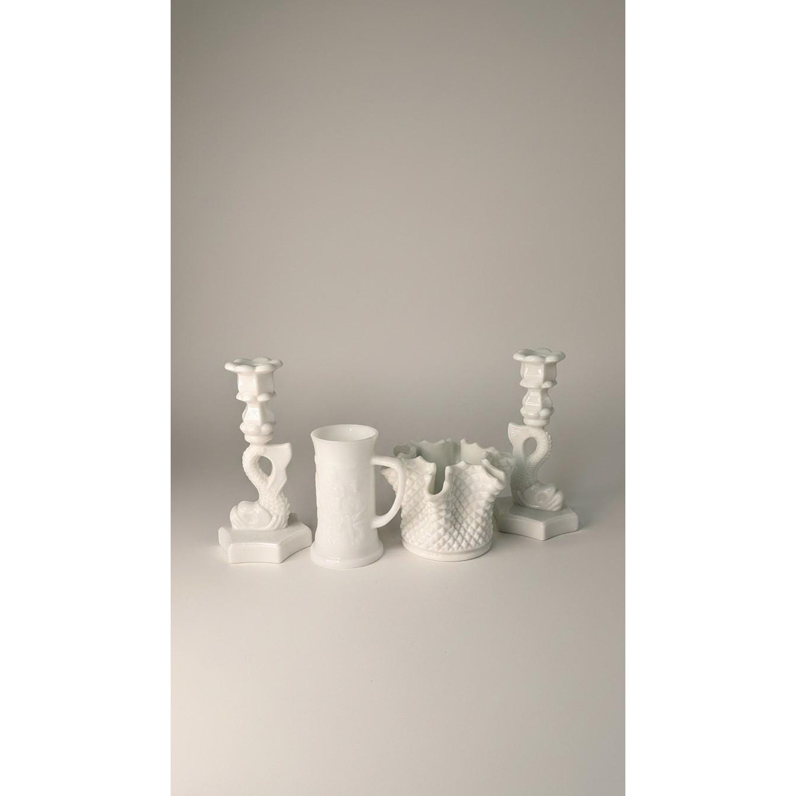 Authentic Mid-Century Vintage Milk Glass Collection