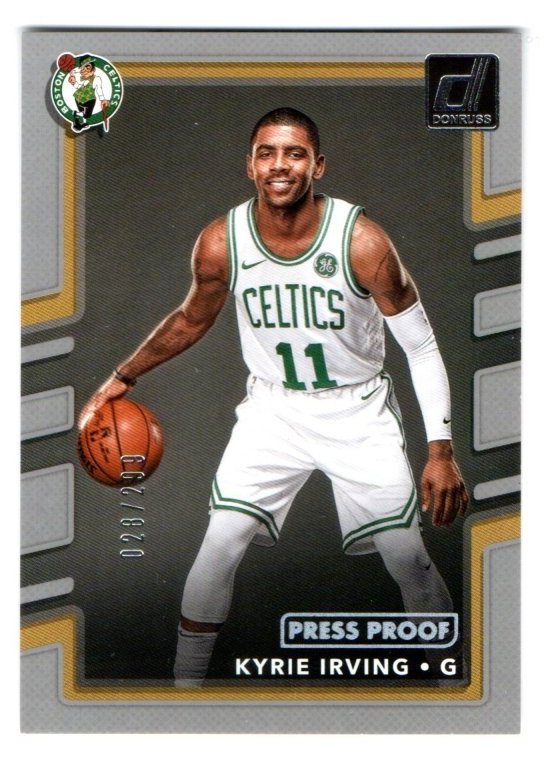 2017-18 Panini Donruss Kyrie Irving #26 Silver Press Proof #\'d 028/299 