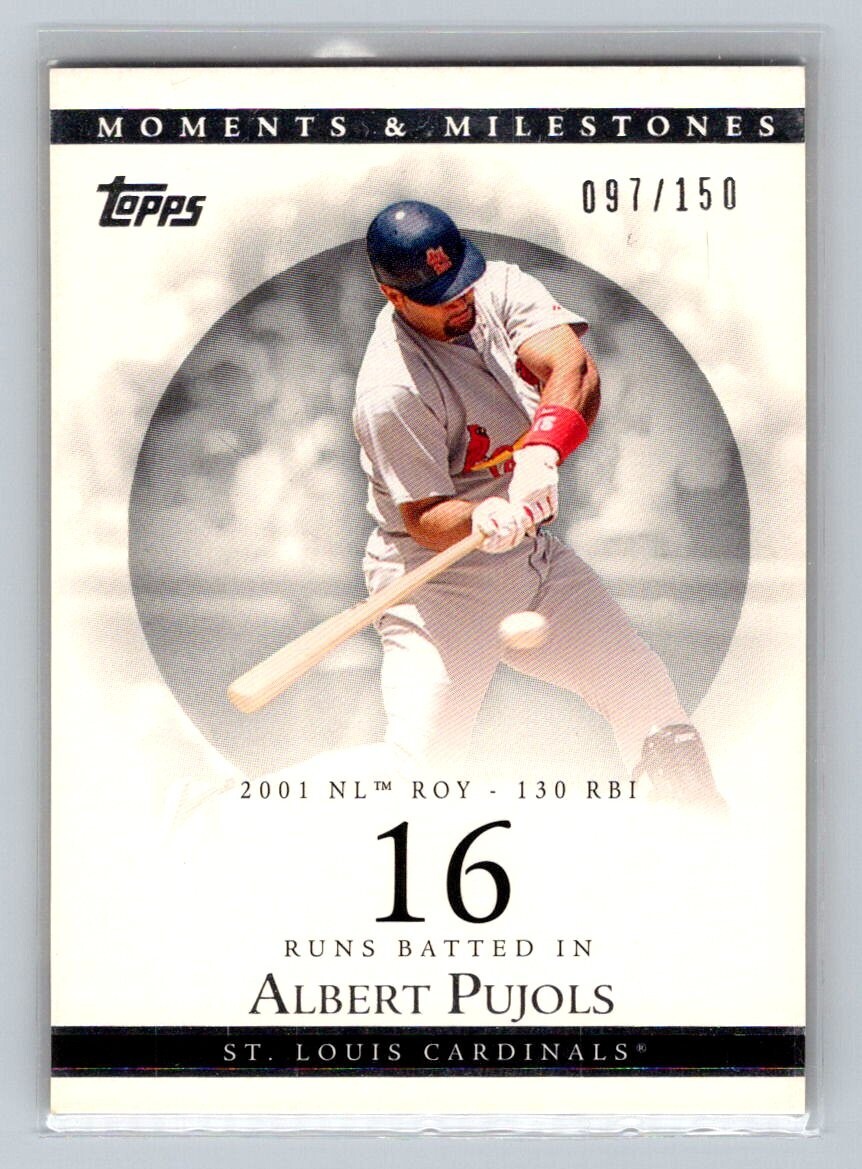 Albert Pujols 2007 Topps Moments & Milestones #2-16 2001 NL ROY /150 Cardinals