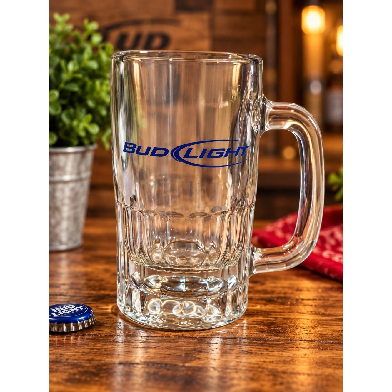 Vintage Bud Light glass beer mug In Excellent Condition